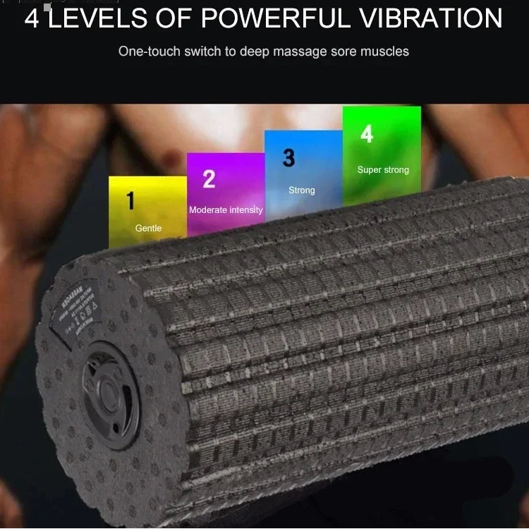 Motyx vibrating foam roller with 4 intensity levels for deep muscle massage