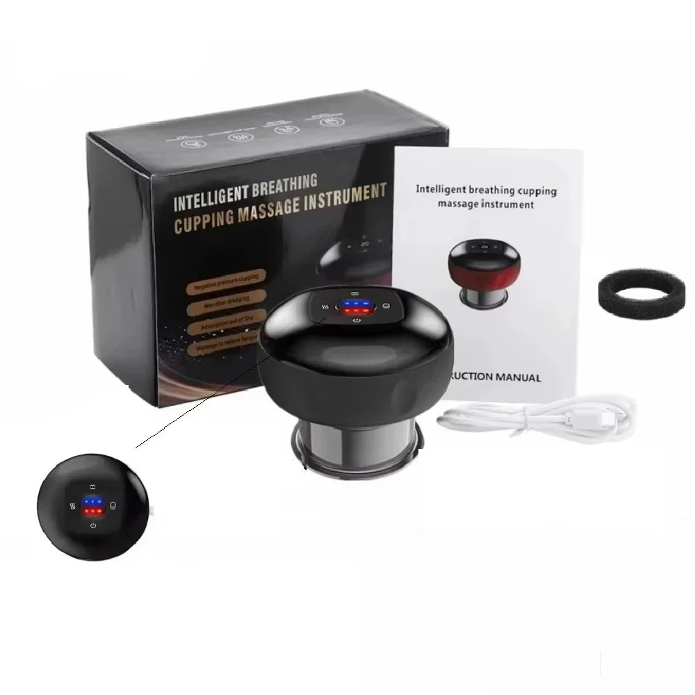 Intelligent breathing cupping massage instrument set with box, manual, and charger from Motyx